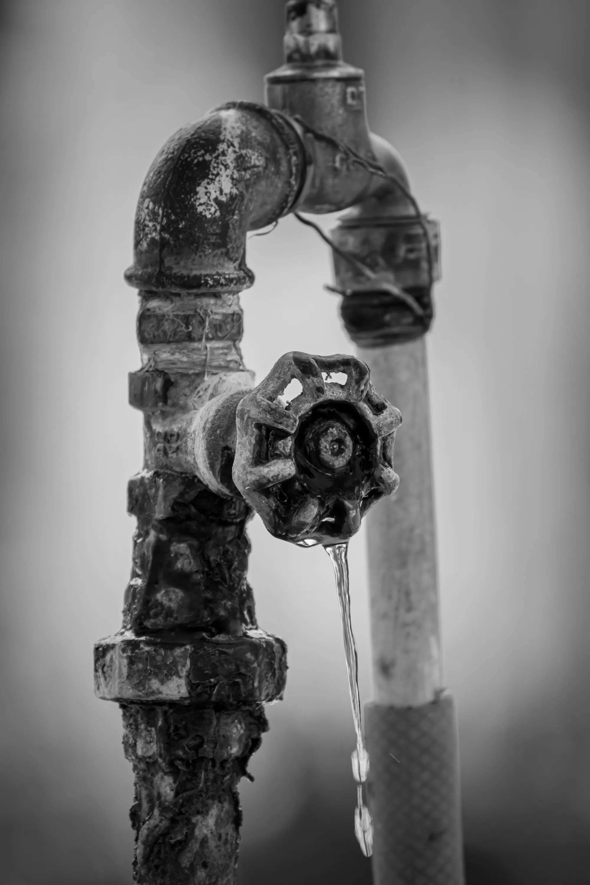 Iron and sulfur removal in Laguna Hills Old rusty faucet dripping water